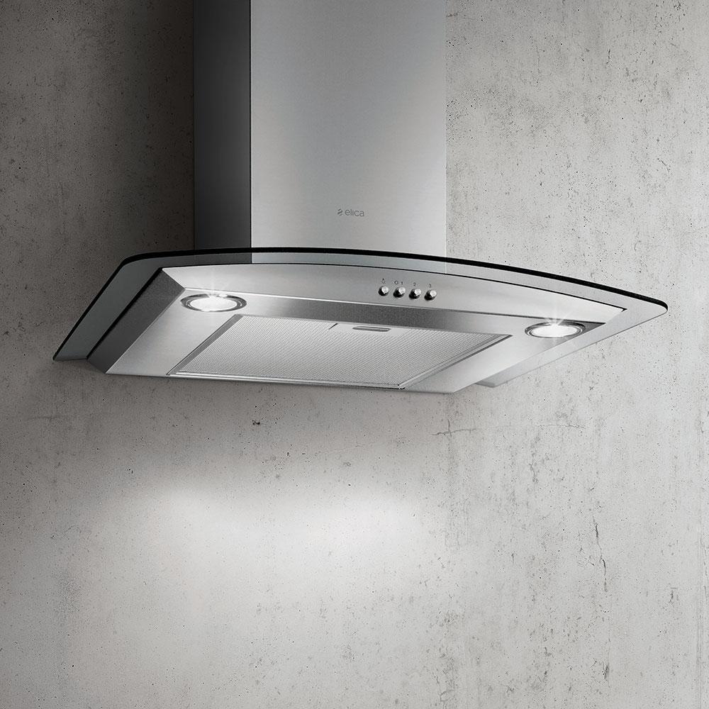 CIRCUS IX/A/60-68116393A Вытяжка / гнутое стекло, 60см, 700 м3, кнопочное управление, нержавеющая сталь+стекло Elica 