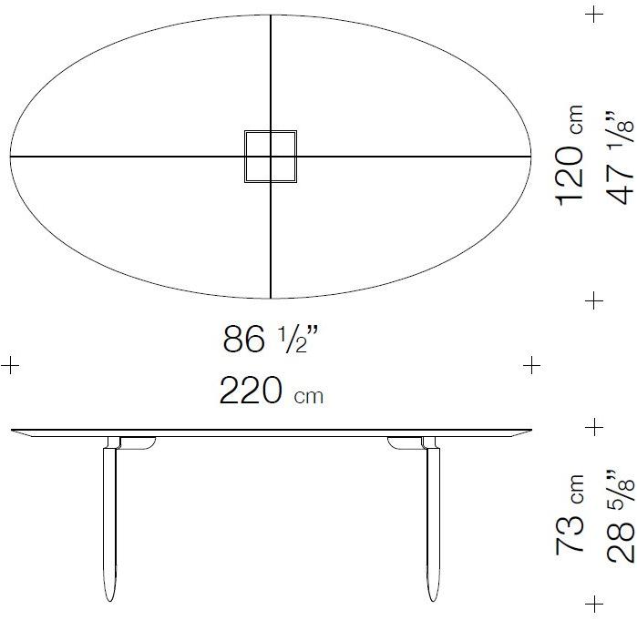 Garbarino Обеденный стол из лакированного дерева овальной формы Mesa Mesa el c  - Вид №1
