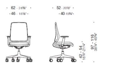 5 спиц подлокотник ткань операционный офисный стул ESTEL GROUP HYLA ARCH-00127177 - Вид №6