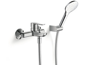 Настенный смеситель для ванны с ручным душем