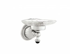 033278.N00.50 Подставка для мыльницы с черным кристаллом сваровски Яркий хром