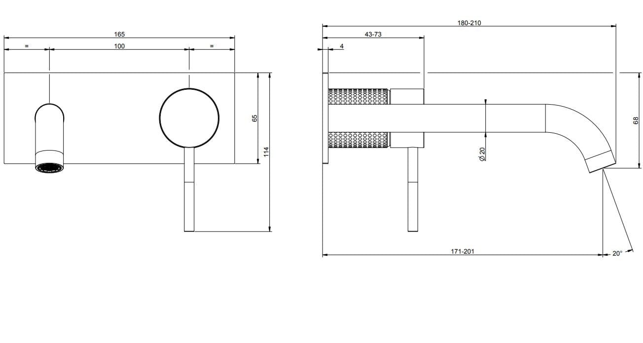 Смеситель для раковины из нержавеющей стали с пластиной Gessi Messi316 ARCH-00088849 - Вид №2