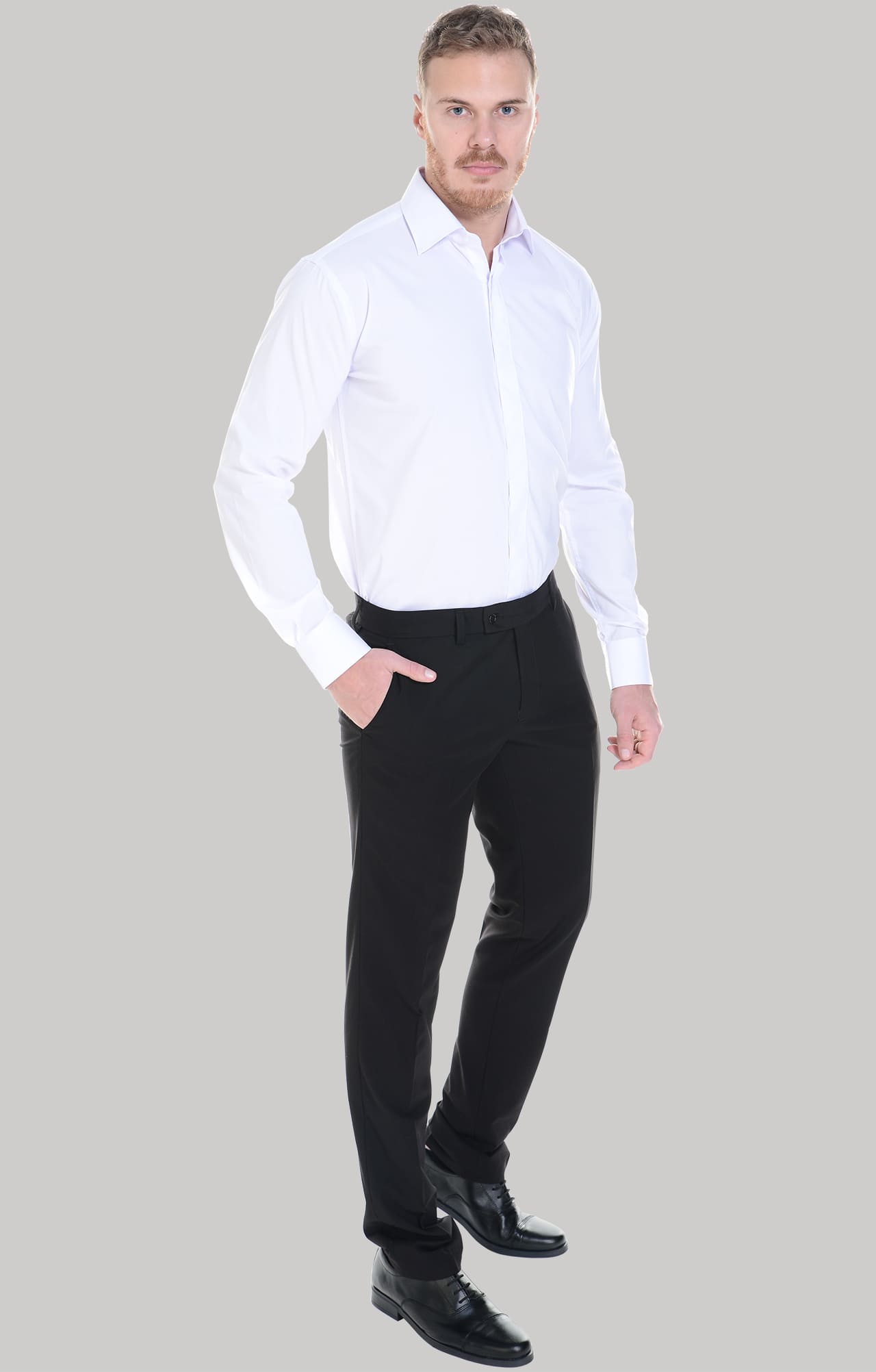 62460 Рубашка мужская  white El-Risto  Корпоративная одежда  размер 39/170-176  - Вид №11