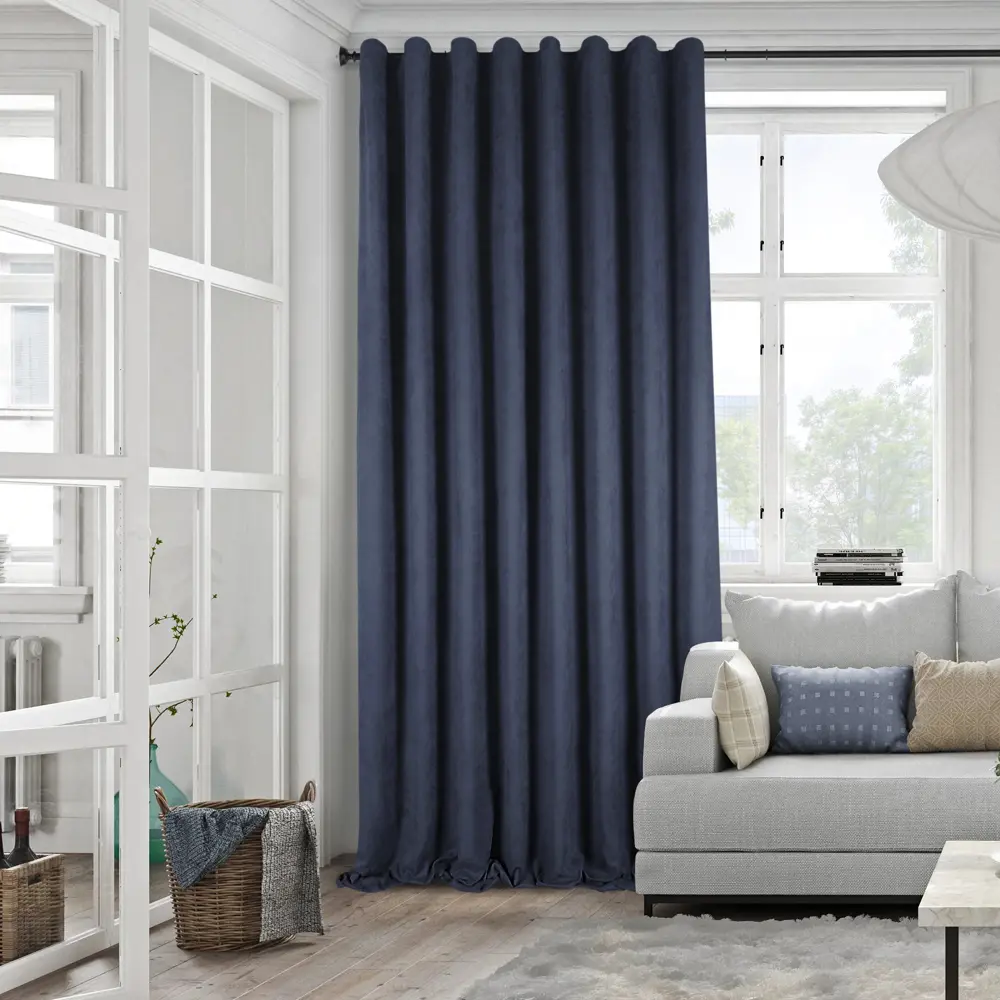 Штора Kreaforta Рим с лентой и скрытыми петлями 200×310 см темно-синий 89392372 STLM-1504297
