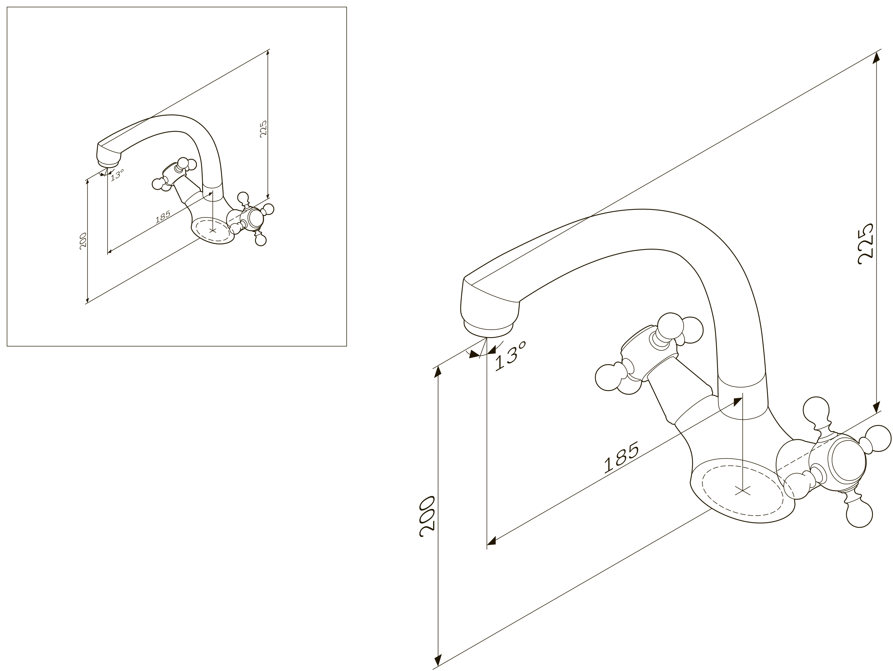 F2500000 смеситель д/кухни излив 200 мм хром шт AM.PM 5 O'Clock  - Вид №2