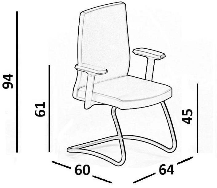 Luxy Кожаное офисное кресло на санях с подлокотниками Smartoffice 4offi02, 4offi04  - Вид №5