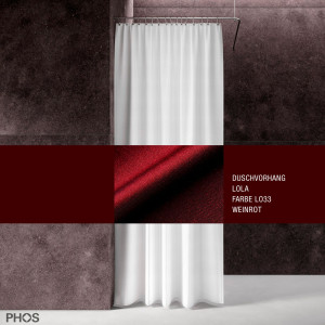 DV-LOLA200-120-LO33 Занавеска для душа лола, длина 200 см, ширина 120 см. красное вино. PHOS