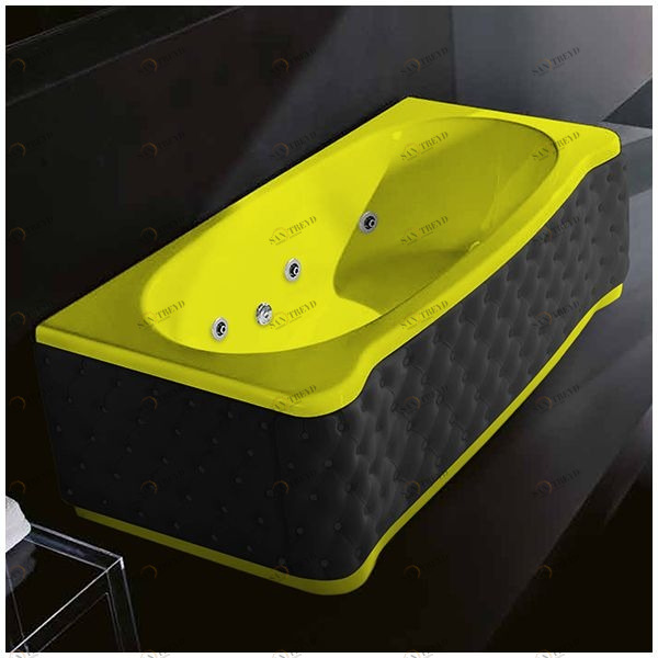 Ванна Gruppo treesse New Classic Young STD-V6747-DX-KC-Z жёлтая с гидромассажем прямоугольная правая чёрная кожа STDV6747DXKCZ