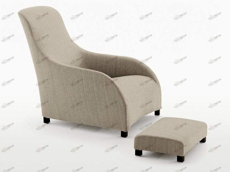 Maxalto Кресло Bergere из ткани с высокой спинкой и подставкой для ног Kalos sun-id-1463398