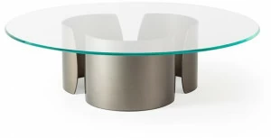 Reflex Низкий круглый стеклянный журнальный столик Petalo