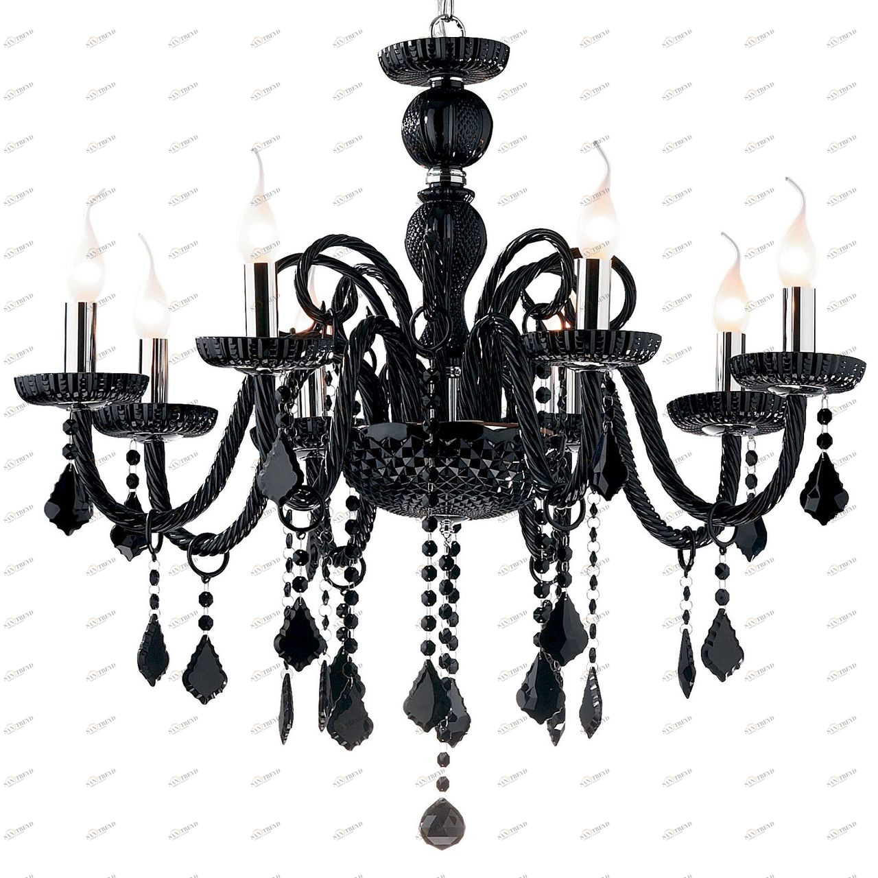 Подвесная люстра Ideal Lux Giudecca SP8 Nero IDEAL LUX ДИЗАЙНЕРСКИЕ, GIUDECCA NERO 057363 Черный 