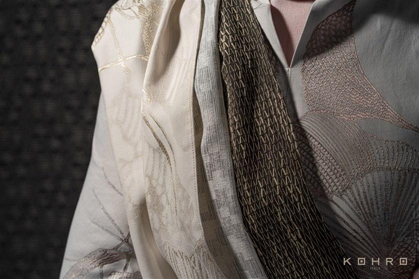 KOHRO Хлопковая ткань с графическими мотивами A gong on the river Kr064293  - Вид №2