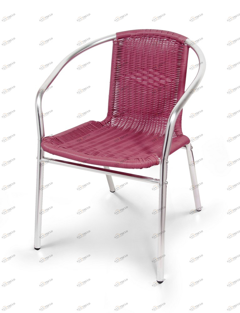 Стул садовый алюминиевый Bordo AFINA МЕБЕЛЬ ДЛЯ ЛЕТНЕГО КАФЕ 130383 Розовый 