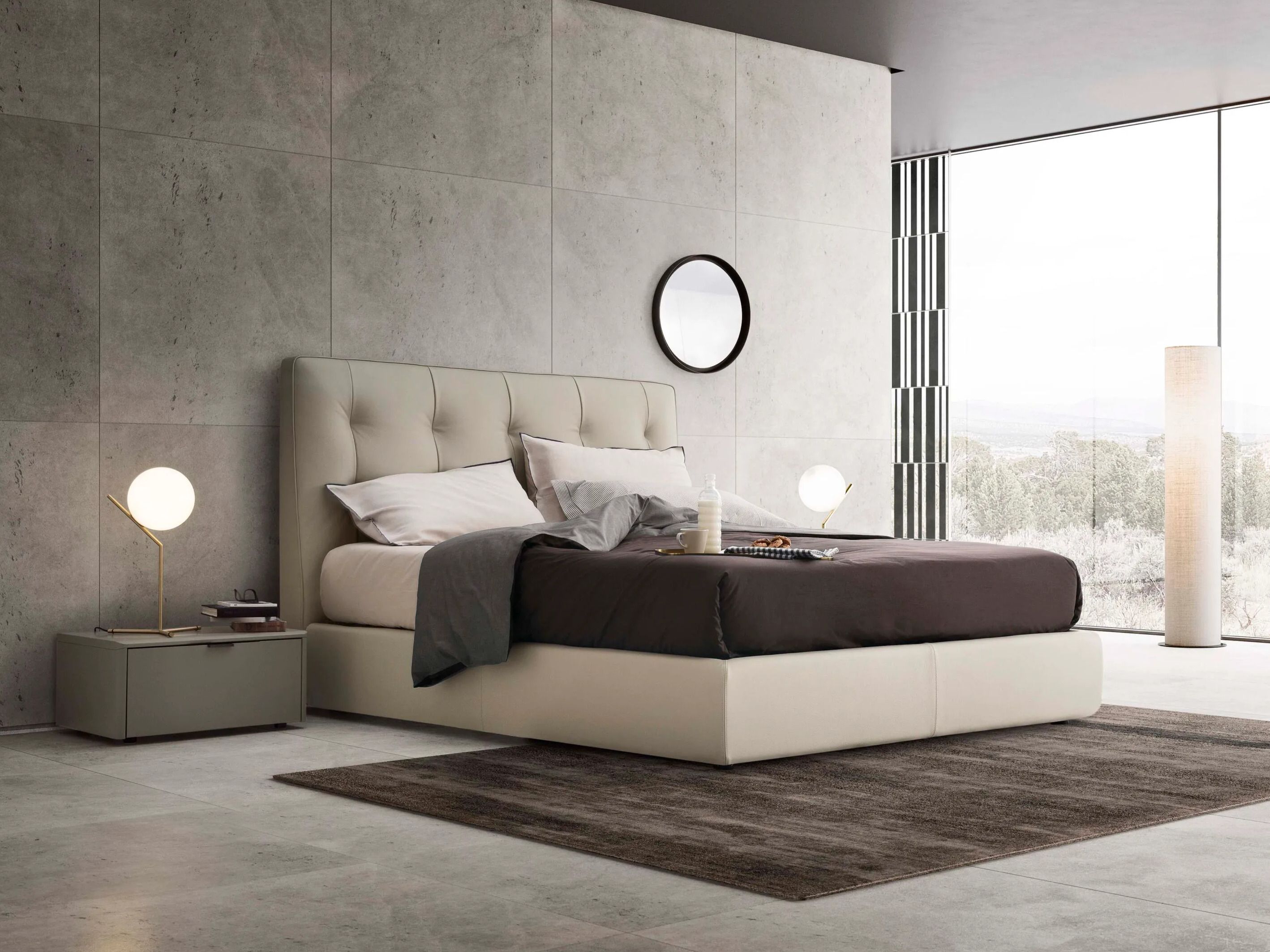 Двуспальная кровать-контейнер с капитонным изголовьем Alf DaFrè MIRAM ARCH-00150049 - Вид №7