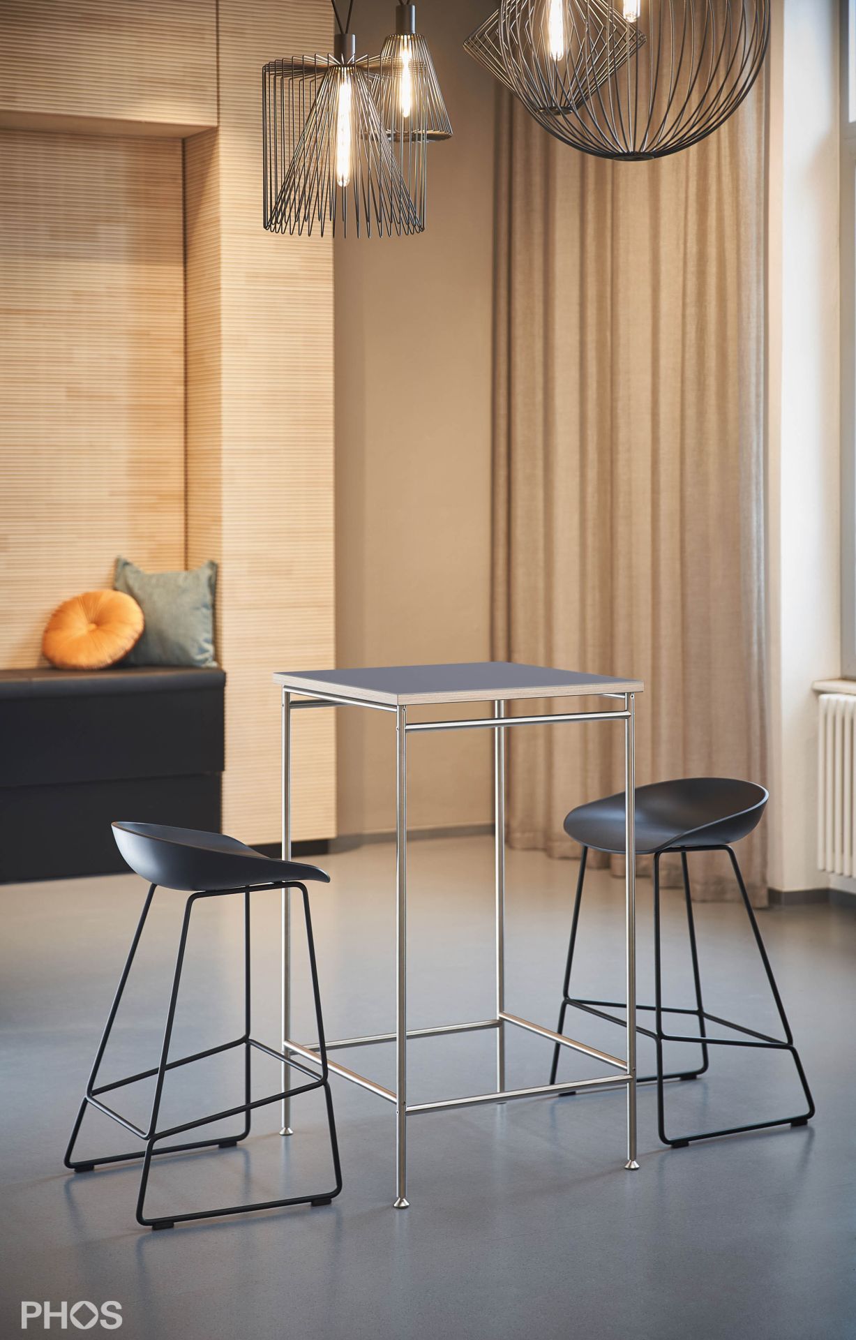 KATI-T1-60x60-L4178 Стол Karlsruhe - барный стол t1 со столешницей из линолеума - 60 x 60 x 105 см. PHOS  - Вид №1