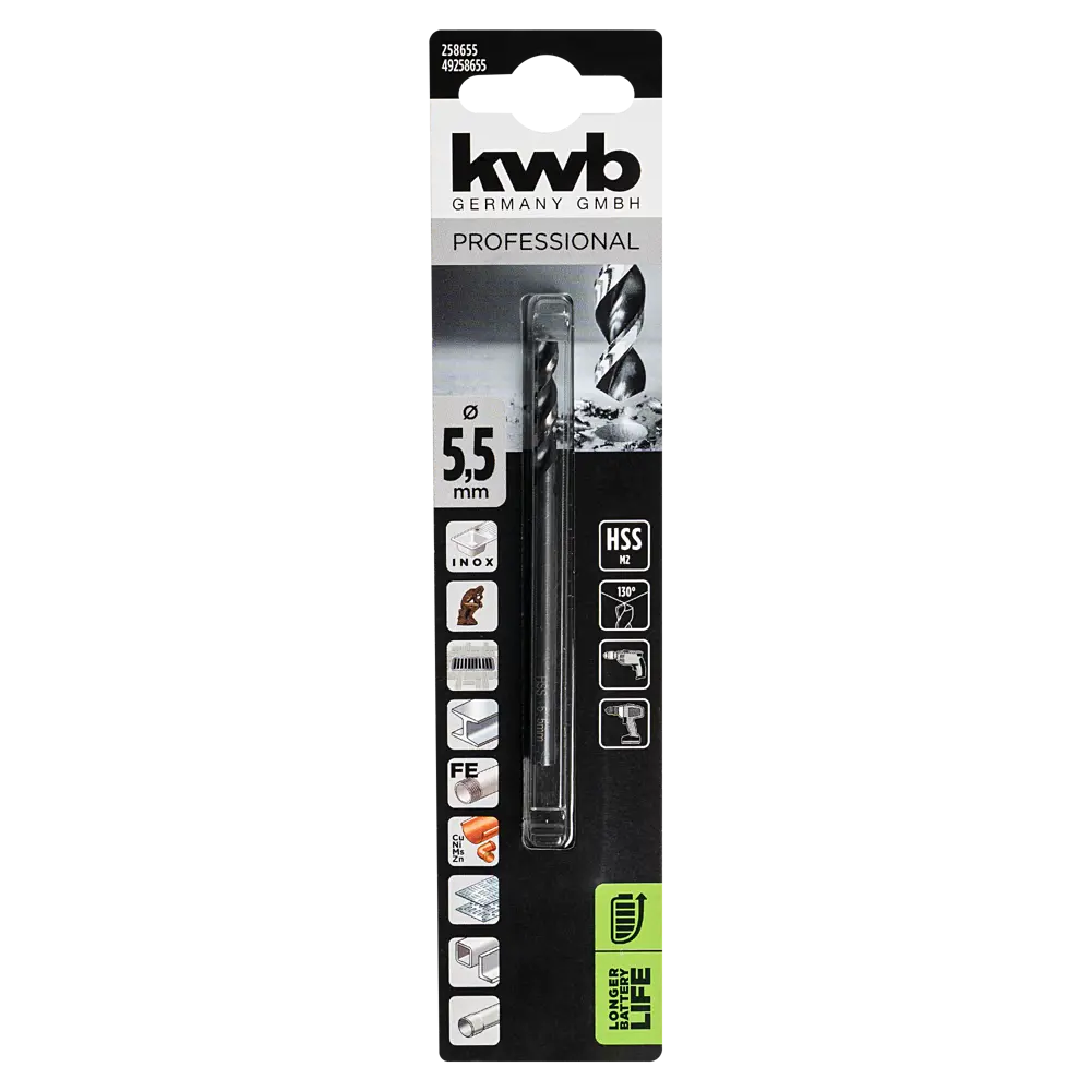 Сверло спиральное по металлу HSS KWB 258655 5.5x93 мм 89445619 STLM-2132552  - Вид №3