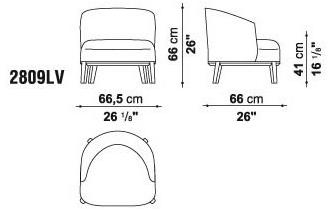 Maxalto Кресло с обивкой из ткани с подлокотниками Febo sun-id-1413258 - Вид №9