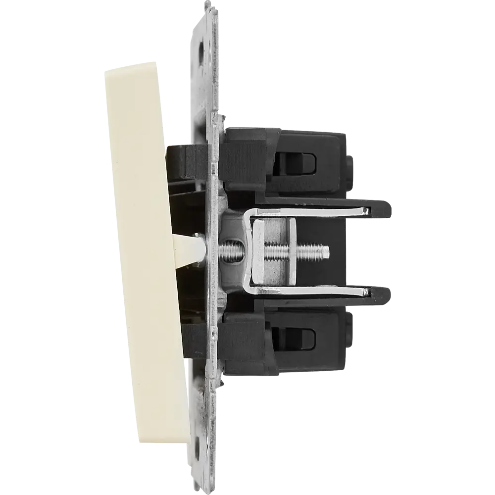 Выключатель IEK Brite одноклавишный матовый бежевый для скрытого монтажа 87761697 STLM-1114785 - Вид №3