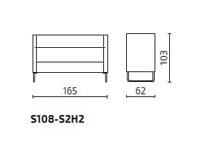 2-местный тканевый диван с огнестойкой обивкой Intuit by Softrend Meeter ARCH-00145354 - Вид №3