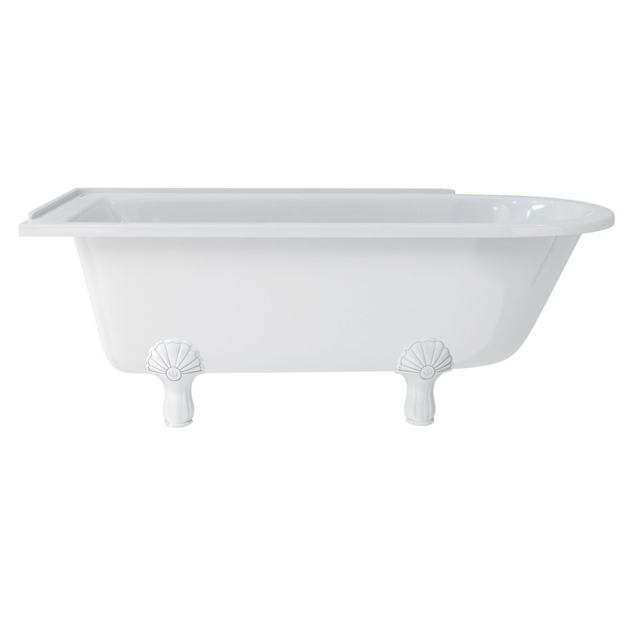 Burlington Hampton 170см душевая ванна с роскошными ножками для левой руки Левая рука с ножками Luxury Claw в черном цвете E13 L1B  - Вид №4
