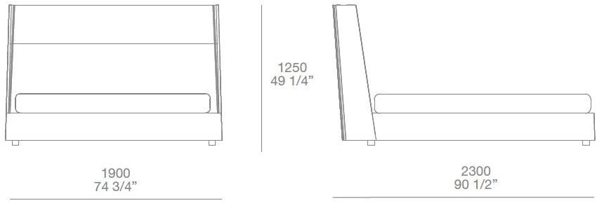 Poliform Двуспальная кровать из ткани с мягким изголовьем Chloe sun-id-1393917 - Вид №6