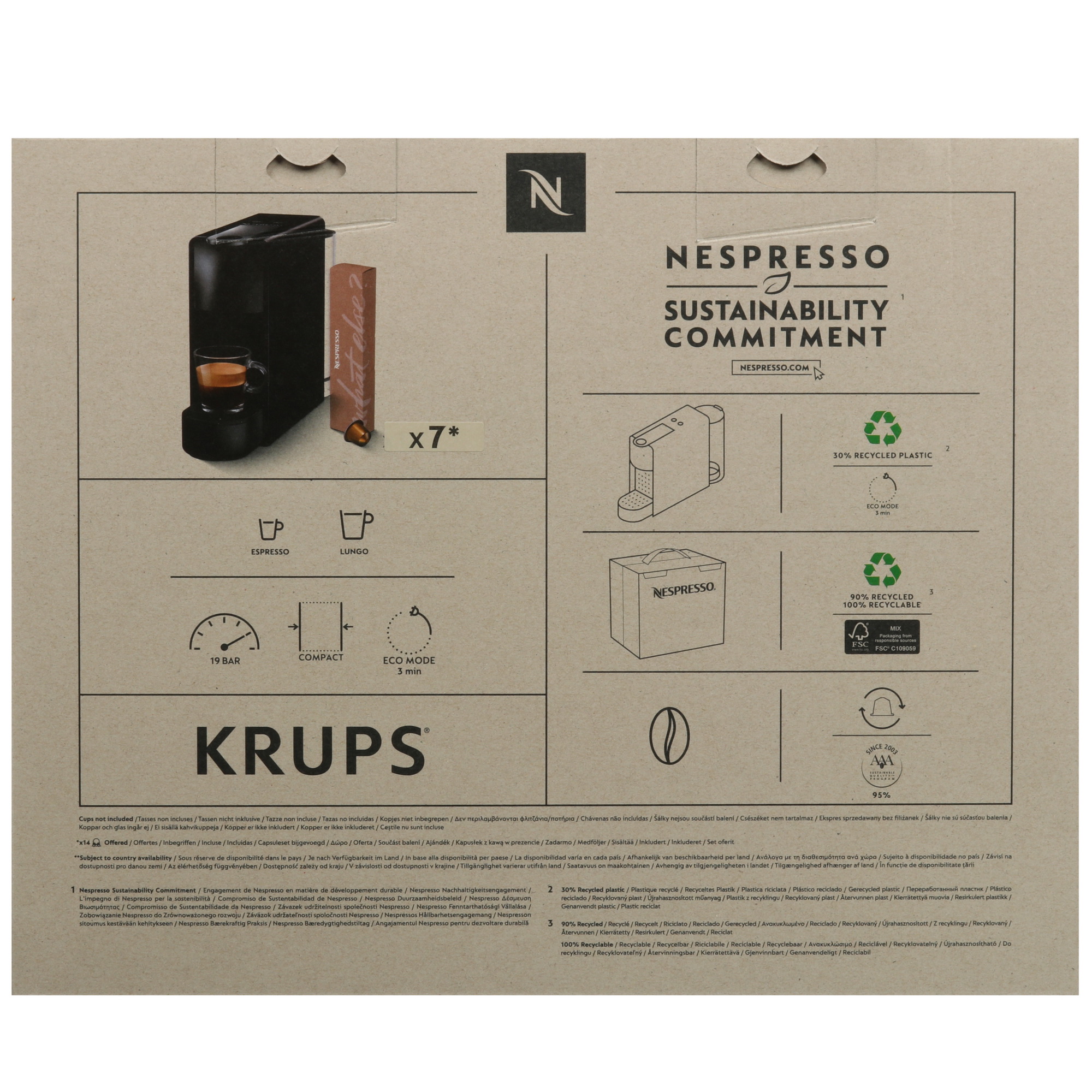5603202 Кофемашина капсульная Krups NESPRESSO XN1101 ESSENZA MINI STDN-0117792 - Вид №8