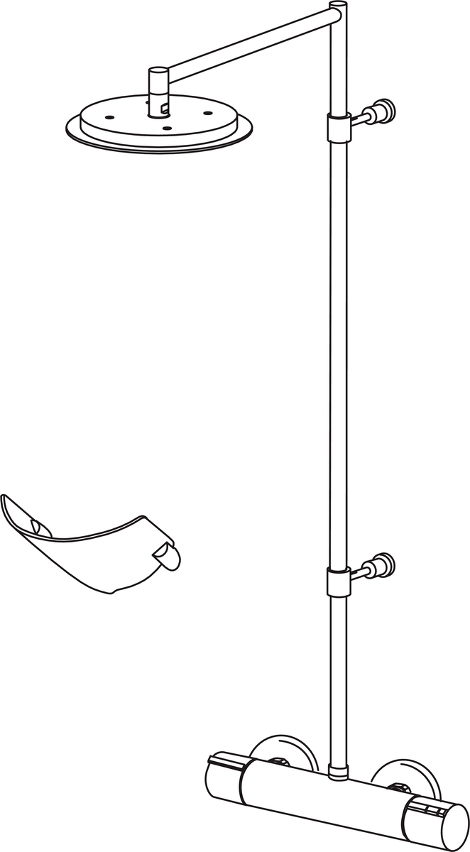 Oras 2890U Смеситель с верхним душем rain shower 2890U Cubista Хром  - Вид №2