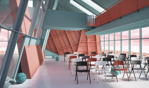 Вращающееся офисное кресло из полипропилена с колесами