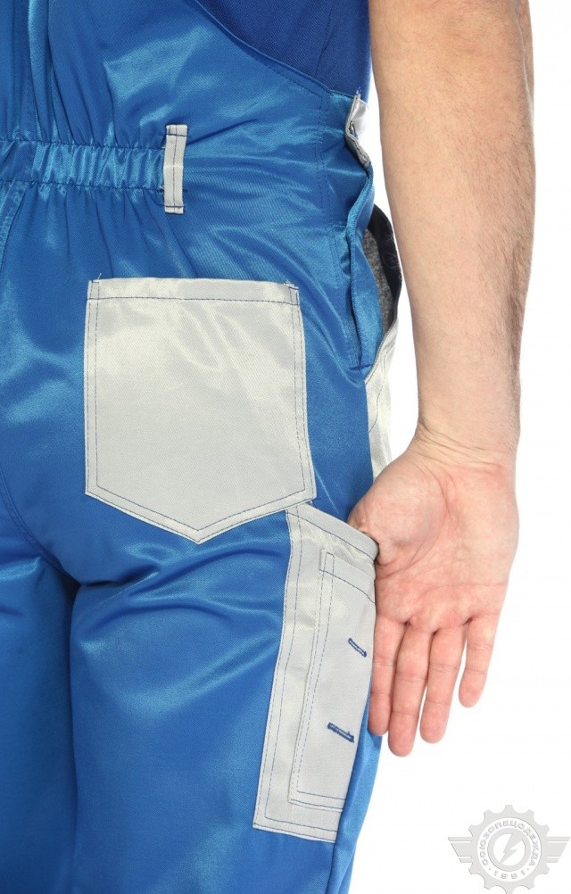61494 Полукомбинезон "Мастер" василек-светло-серый  Летняя спецодежда  размер 56-58/182-188  - Вид №8