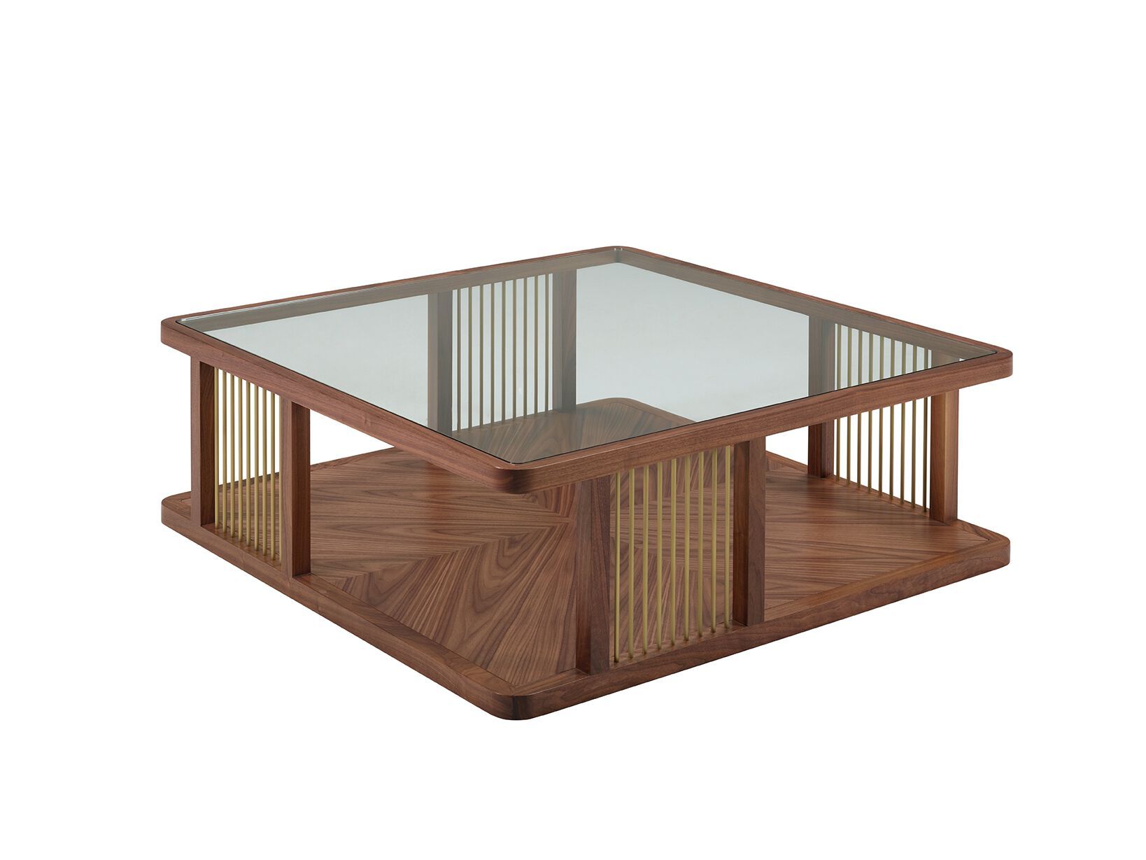Квадратный журнальный столик из дерева и стекла Casa Magna AUDREY ARCH-00079796