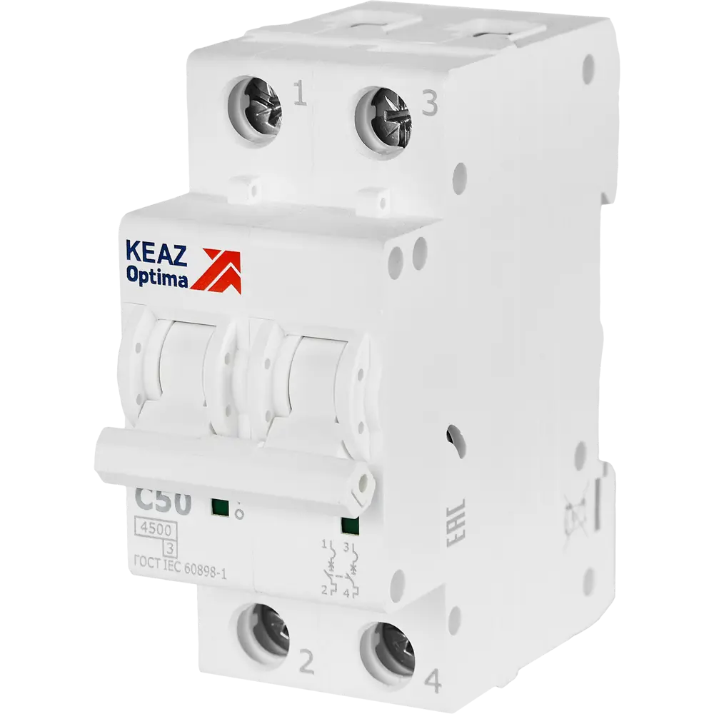Автоматический выключатель КЭАЗ Opti Din BM63 2P 50А для надежной защиты электросети 89206654 STLM-1102541