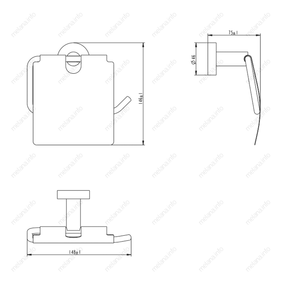 Держатель туалетной бумаги MELANA сатин хром MLN-861007 861 серия - Вид №1