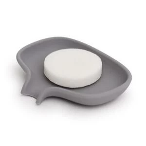 Мыльница с носиком для слива серая (малая)