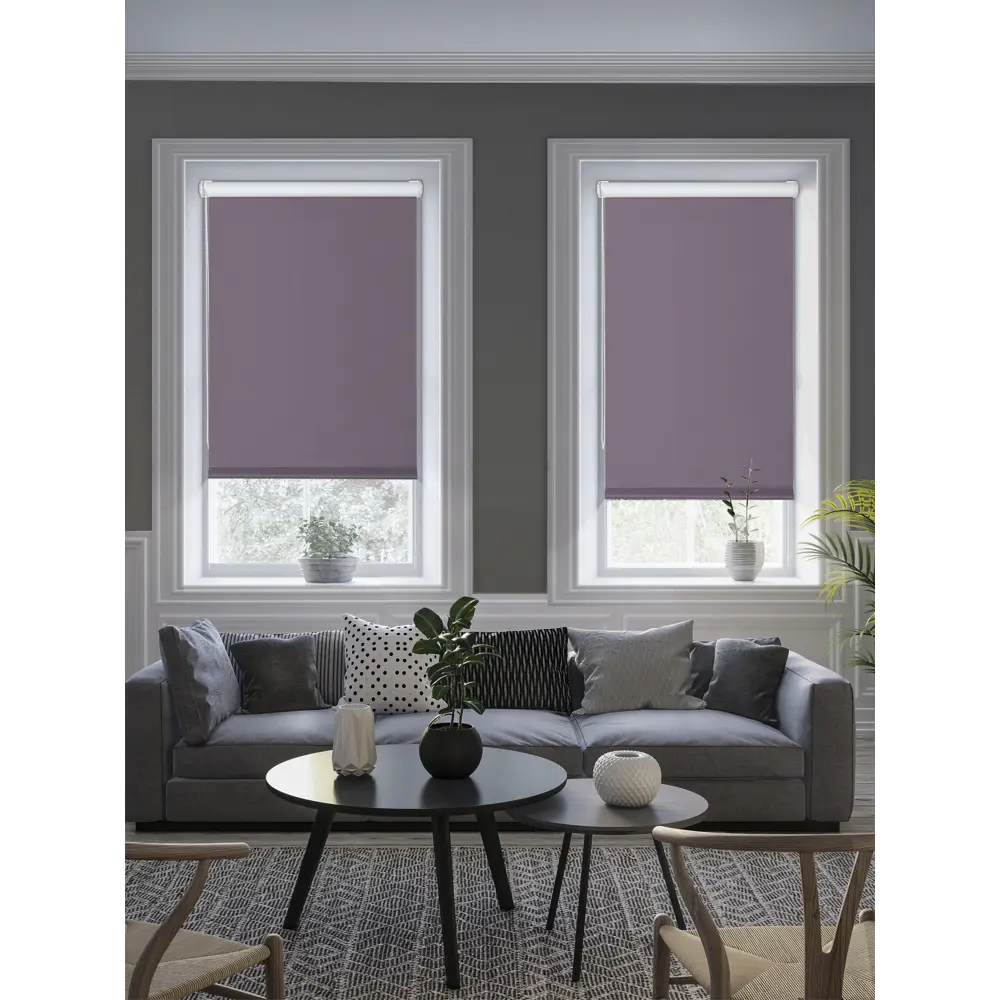 Штора рулонная блэкаут Midnight 55x175 см фиолетовая GARDEN STLM-2015969 - Вид №4