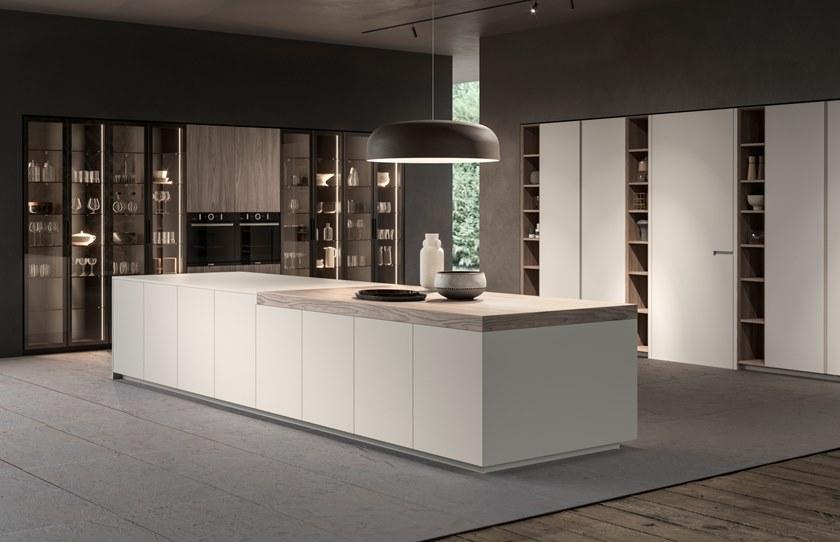 Aster Cucine Линейная кухня из лакированного дерева со встроенными ручками Atelier sun-id-1463375 - Вид №10