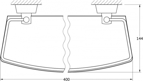 014 Полка с ограничителем 40 см (стекло) VIZ FBS Vizovice - Вид №1