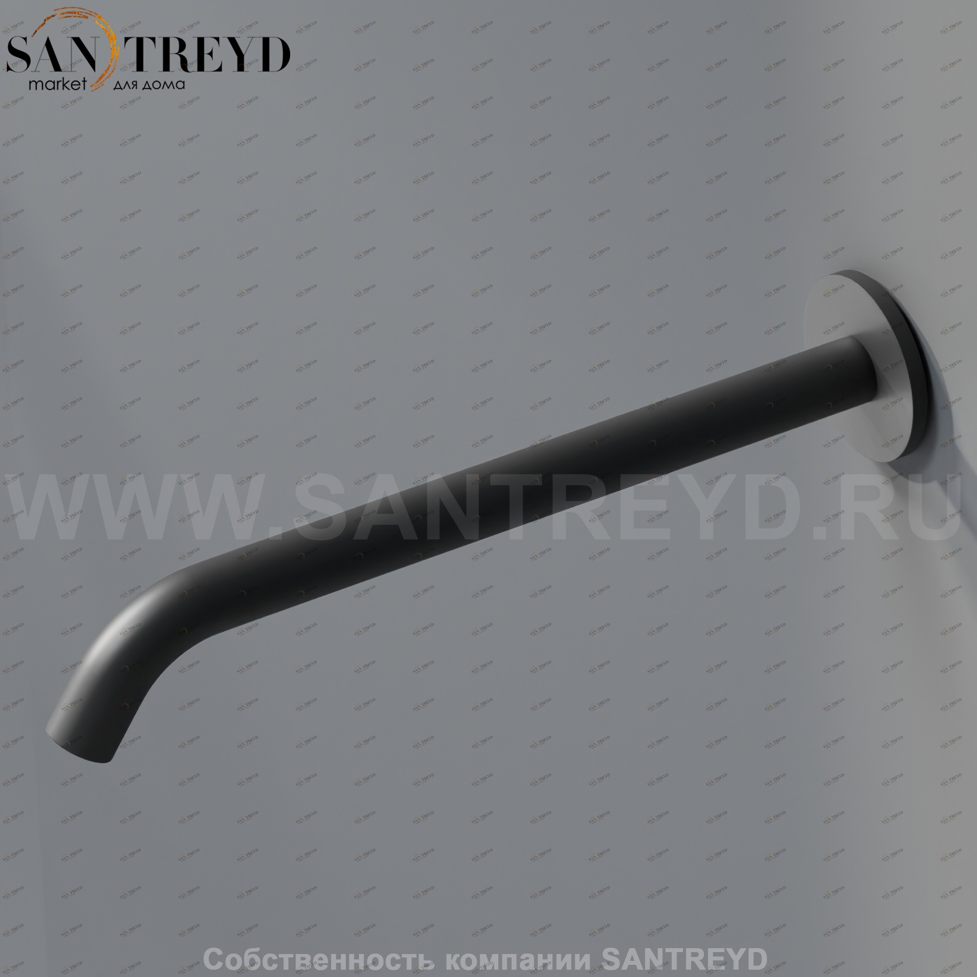 Настенный смеситель 30 см MET026E FEZ для раковины черный матовый Agape MET026RE