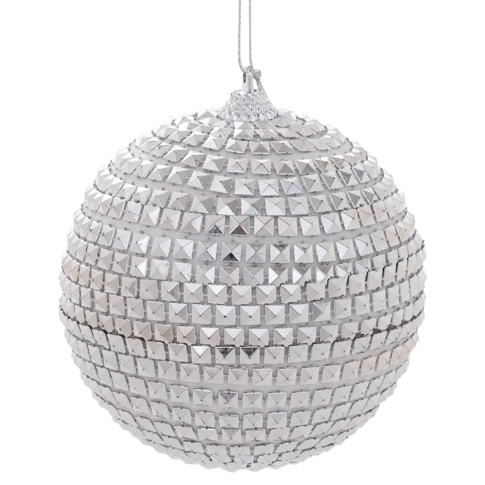 89368944 Шар елочный Инди ø10 см пластик серебристый STLM-1466240 Santreyd 