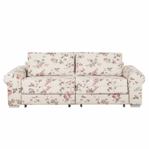 Диван Latina раскладной прямой белый с рисунком ALTA COMFORT ЛОТОС 030816 Белый;розовый;разноцветный