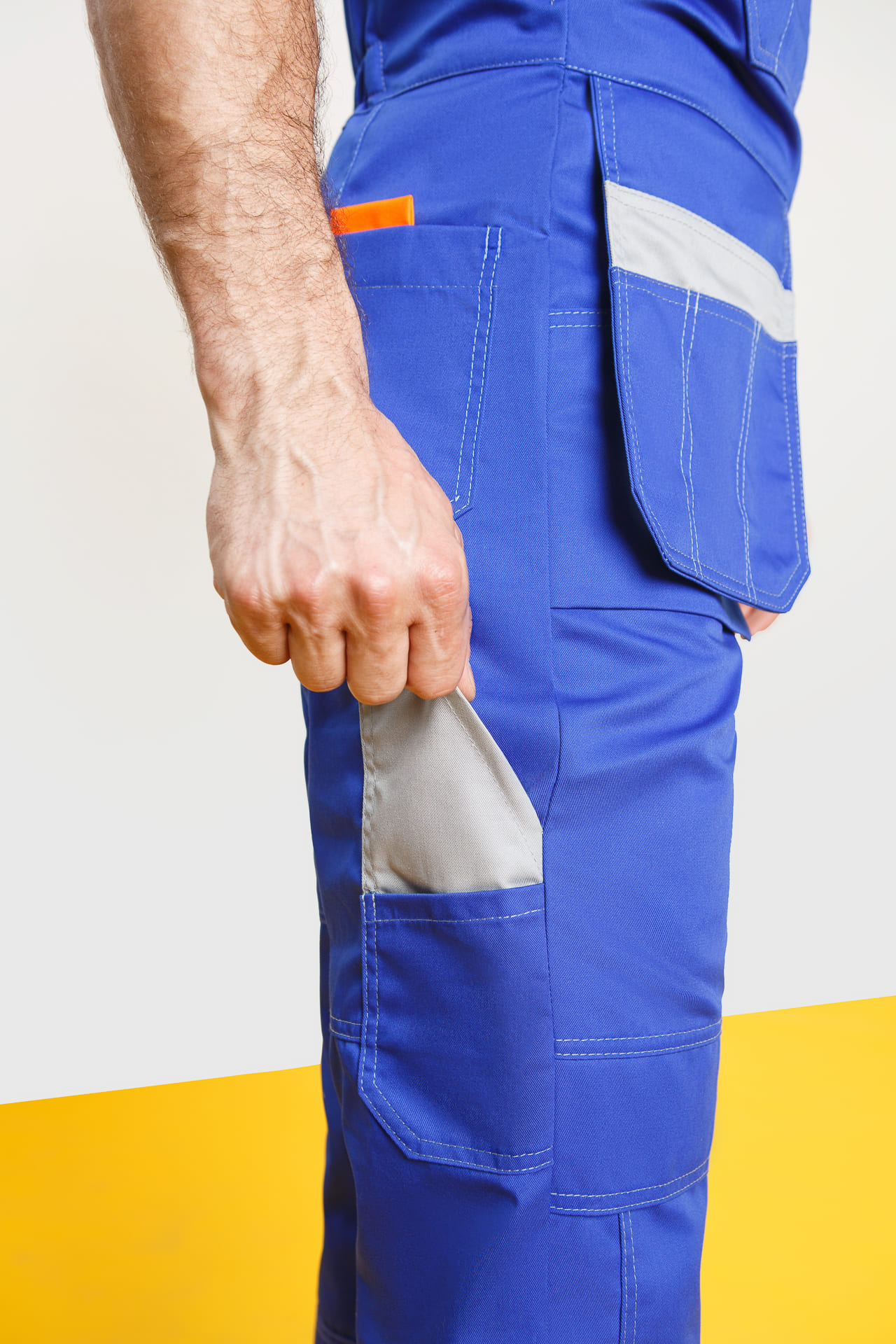 69440 Полукомбинезон "Профессионал-2" василек светло-серый  Летняя спецодежда  размер 44-46/158-164  - Вид №6