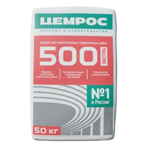 Цемент Цемрос M500 ЦЕМ I 42.5 Н 50 кг 82134939 STLM-2126840