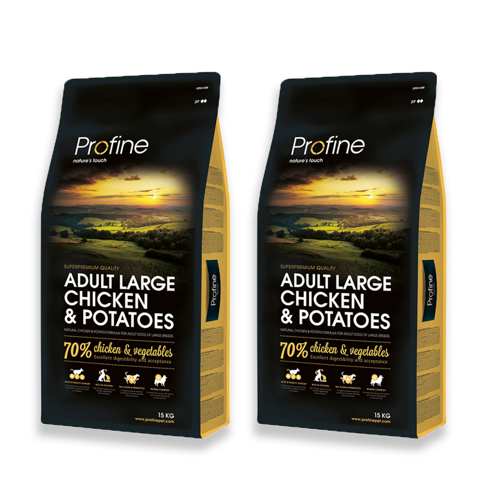 ПР0018431*2 Корм для собак для крупных пород курица, картофель сух. 15кг (упаковка - 2 шт) PROFINE 