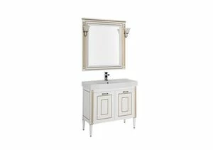 Мебель для ванной Aquanet Паола 90 белый/золото (керамика)