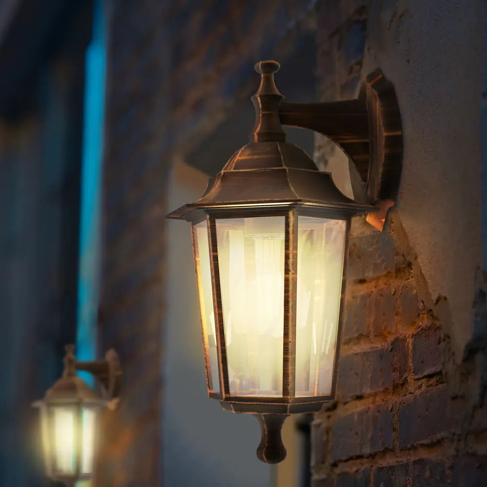 Светильник уличный настенный KREAFORTA Whillans Вниз 60 Вт IP44 цвет бронзовый STLM-2187541