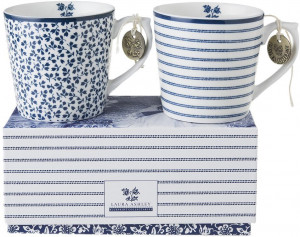 Набор из 2 кружек Laura Ashley Candy Stripe и Floris мини, 240мл