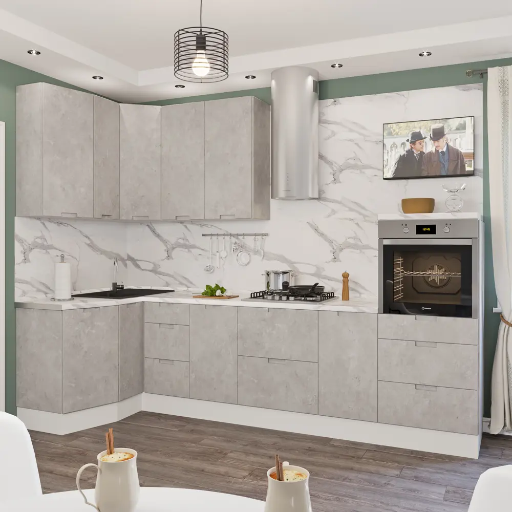 Фасад для кухонного ящика Берлин 39.7x25.3 см Delinia ID МДФ цвет серый STLM-2180869 - Вид №11