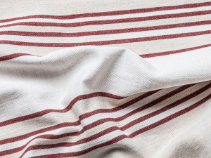 Льняная и хлопковая полосатая ткань