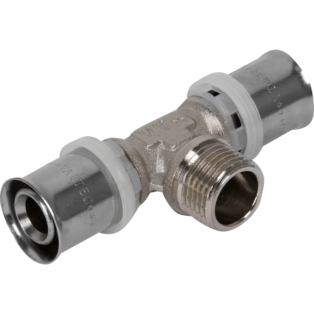 Тройник комбинированный Valtec 20x1/2"x20 мм НР никелированная латунь VTM.233.N.200420 15474567 STLM-2058132 