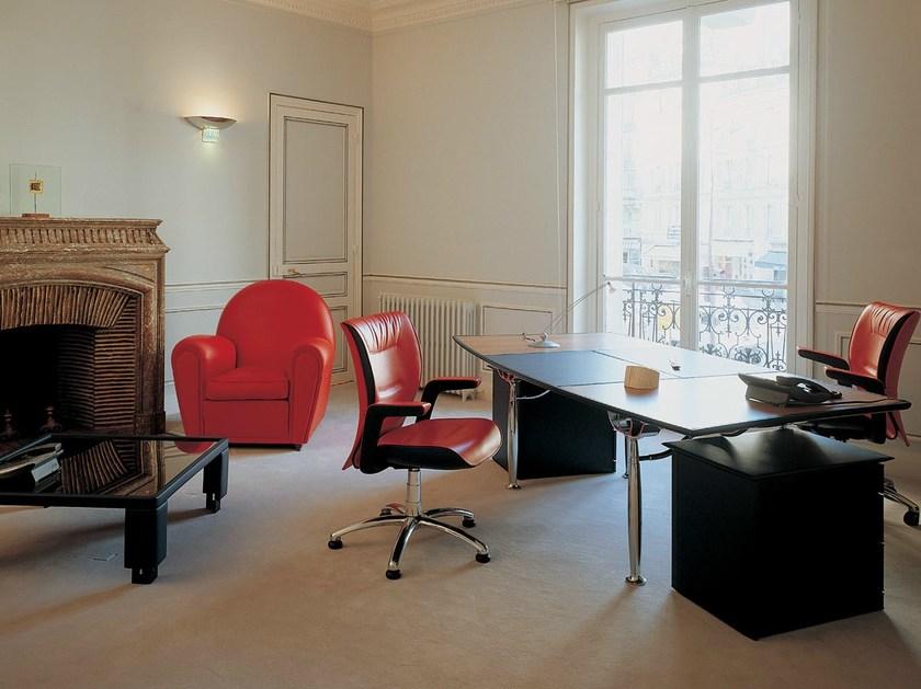 Poltrona Frau Прямоугольный письменный стол из кожи со встроенной полкой L'ufficio - sistemi direzionali sun-id-1414986 - Вид №5