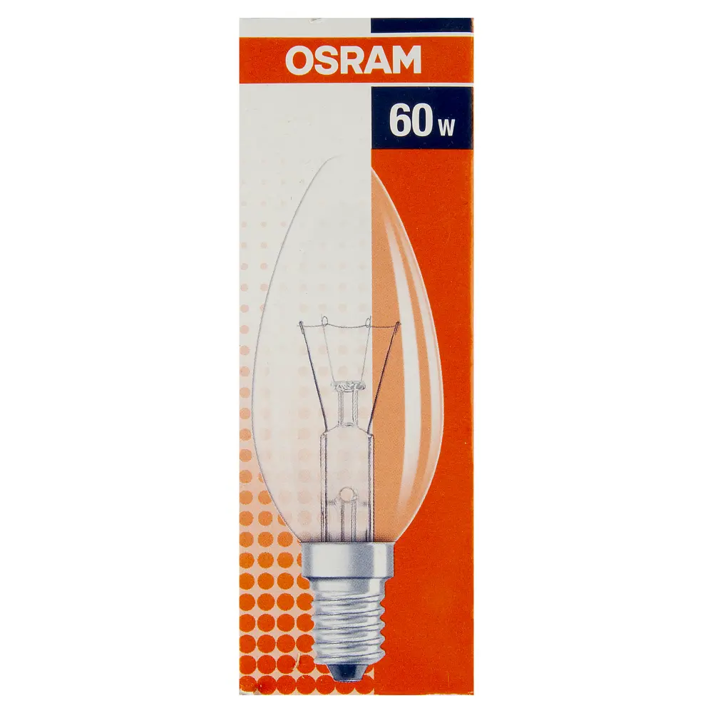 Лампа накаливания Osram E14 230 В 60 Вт свеча прозрачная 3 м2 свет тёплый белый 11963793 STLM-2196979  - Вид №2